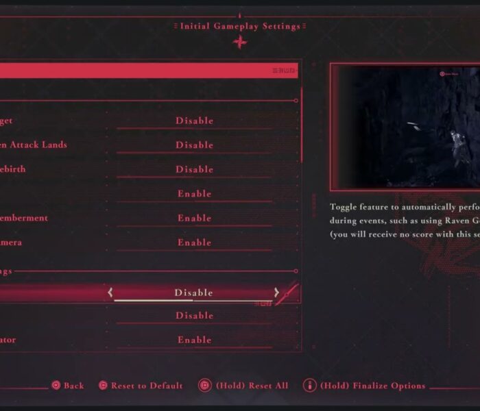Ninja Gaiden 4 – Initial Playstation 5 Gameplay Settings: Display | Controls | Accessibility Options