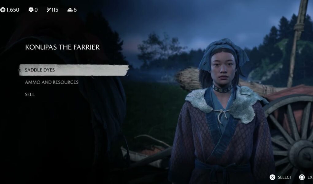 Ghost of Yotei – Chapter 1 Atsu Meets Konupas The Farrier: Calm The Horse | Buy Saddle and Dyes