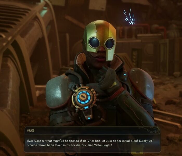 The Outer Worlds 2 – Fiends In High Places: Travel To Free Market Station Cutscene | Niles Chat