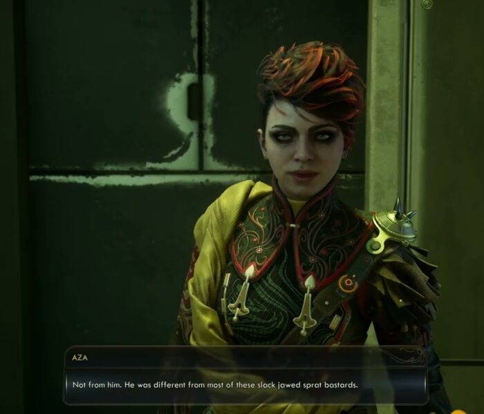The Outer Worlds 2 – The Incognito: Stabbing at Shadows: Talk To Aza About Severin Dialogue Gameplay