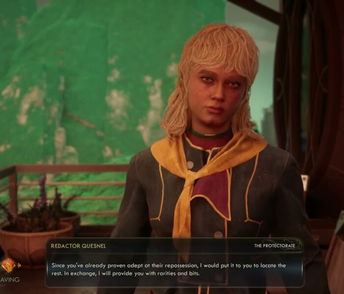 The Outer Worlds 2 – In Pursuit of Purloined Propaganda: Find & Talk To Redactor Quesnel (Give Item)