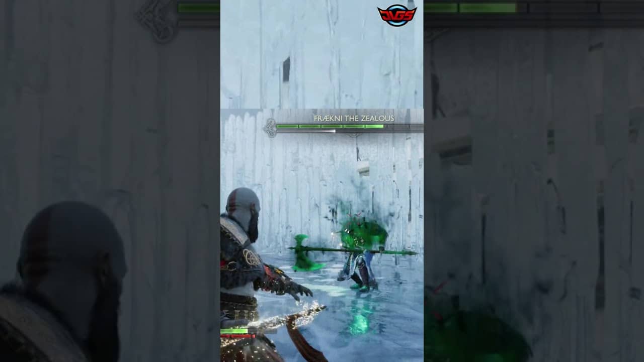 Epic Battle: Kratos vs. Fræekni The Zealous – Ice Arena Showdown! – God of War: Ragnarök #shorts