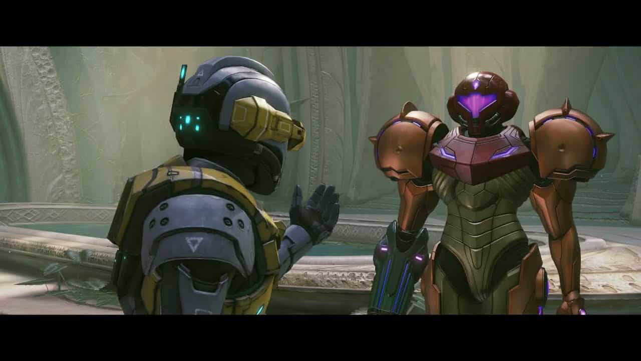 Metroid Prime 4 Beyond – Fury Green: Base Camp: Myles Mackenzie “Teamates?” Samus Aran Nods Cutscene