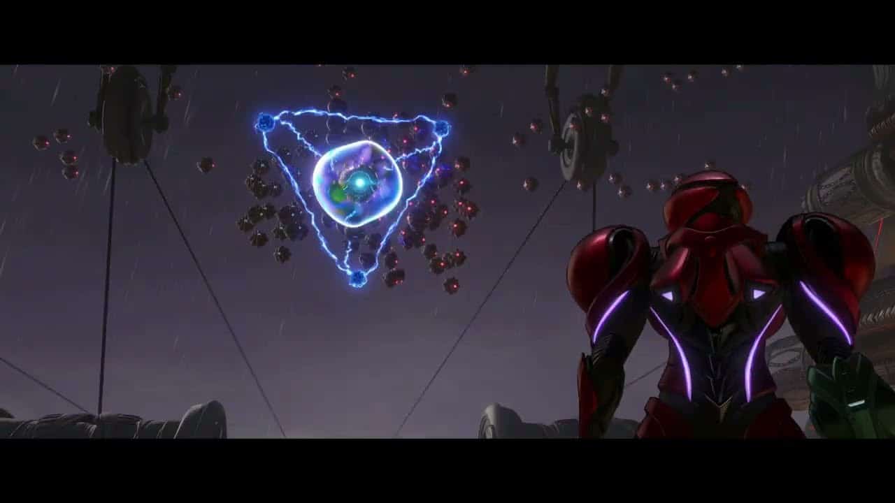 Metroid Prime 4 – Volt Forge Tower 2: Mechanoid Flight Drone MCU Cutscene and Fight Gameplay