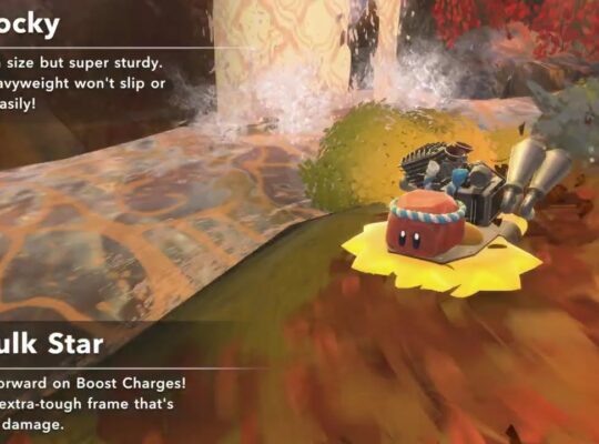 Kirby Air Riders – Title Screen Intermission: Kirby on Warpstar Races Rocky on Bulkstar Cutscene