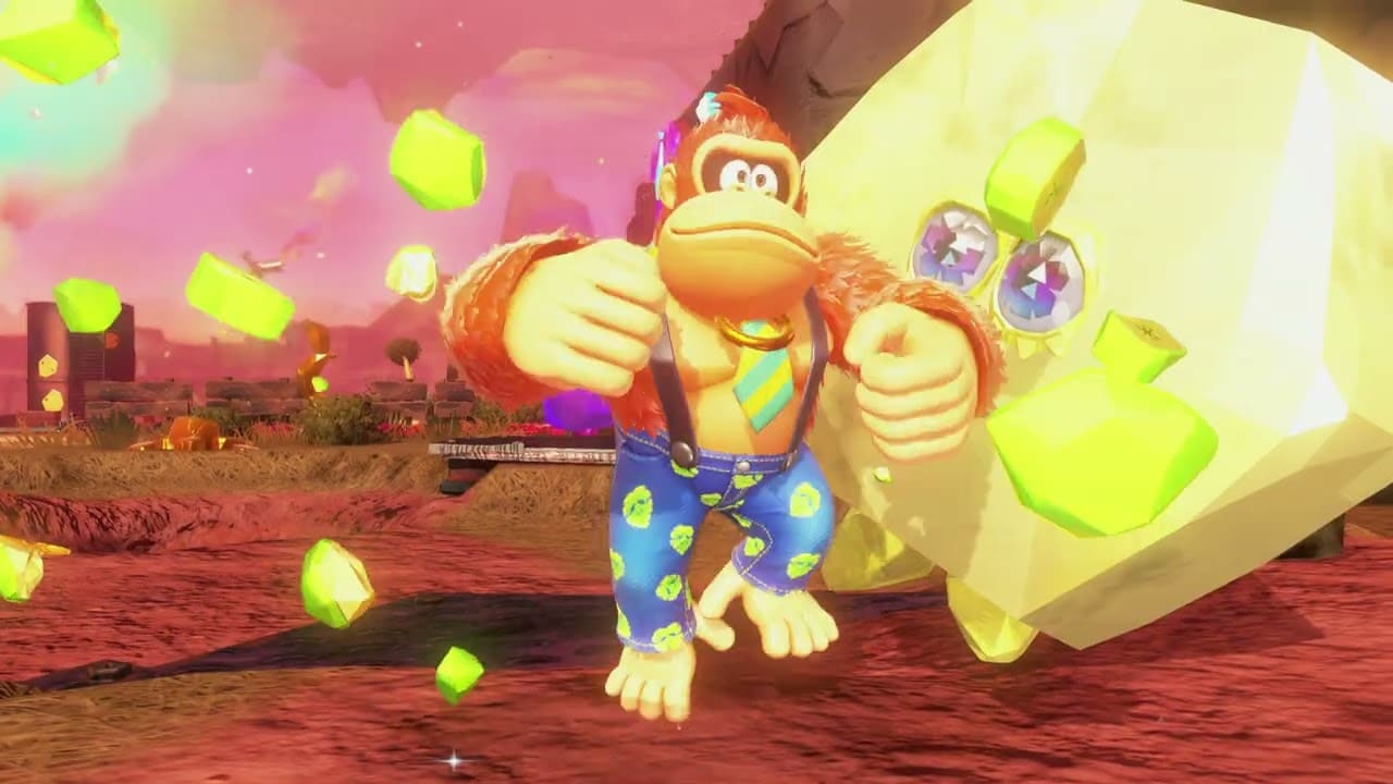 Donkey Kong Bananza – Canyon Layer Longneck Plateau Village: Turn In Banana Chips For Banandium Gems