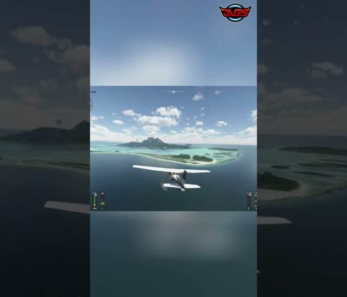 Island Landing: Cockpit View to Bora Bora Adventure – Microsoft Flight Simulator #shorts