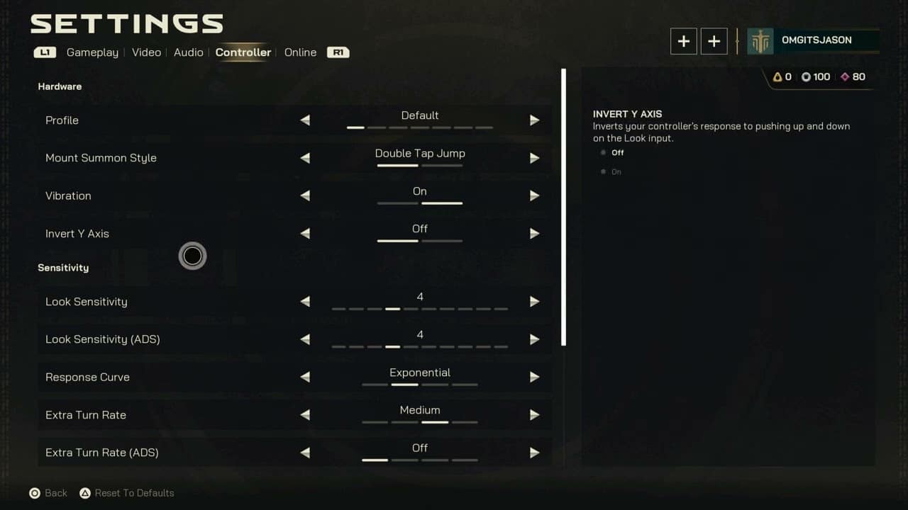 Highguard – Default Settings: Gameplay | Video | Audio | Online | DualSense Gamepad Controller
