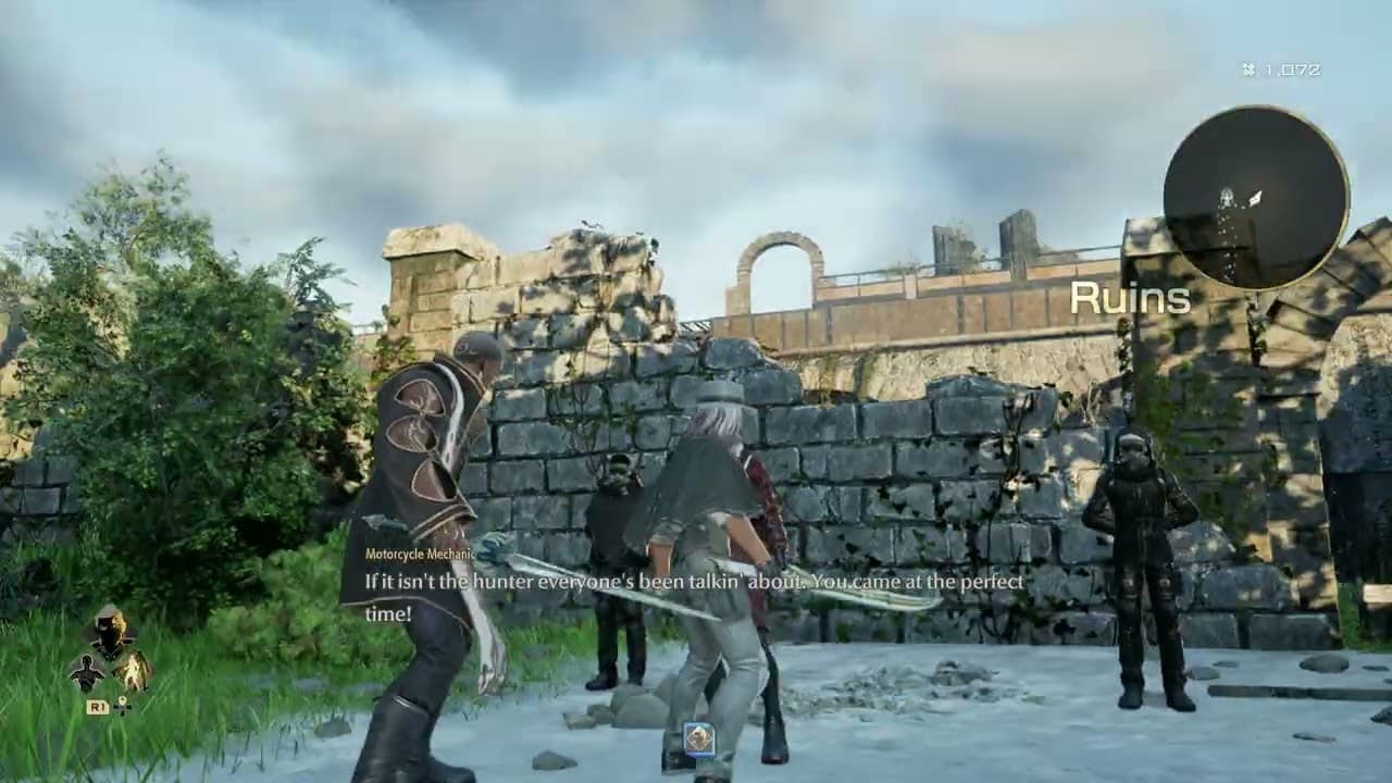 Code Vein 2 – 2177 MagMell Island: Southern Ruins: Talk To Motorcycle Mechanic (Raider Problem)