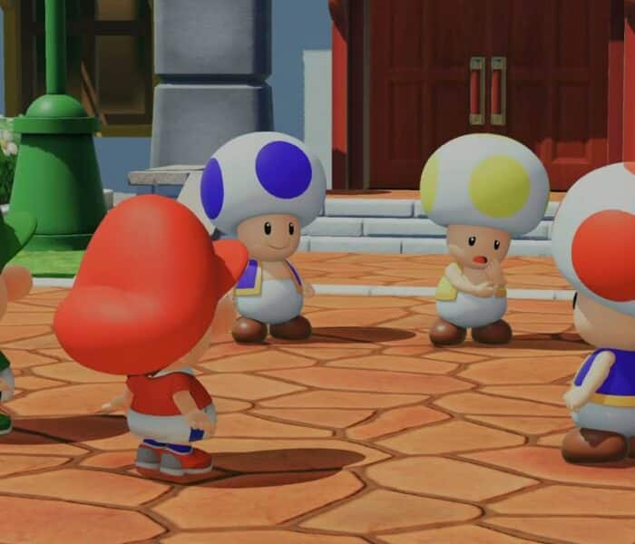 Mario Tennis Fever – Adventure: Toad Welcomes Baby Mario To Mushroom Tennis Academy Cutscene