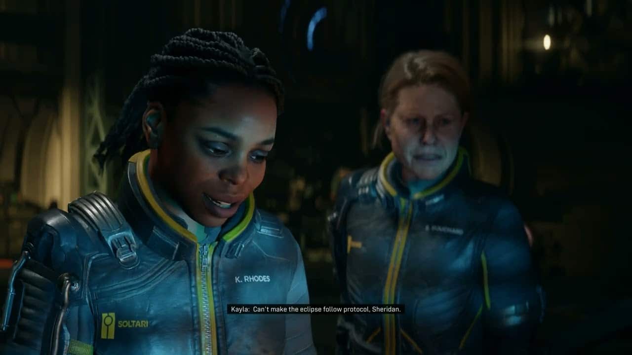 Saros – Return To Passage: Arjun Gives Kayla The Data Core Cutscene “Time Is Broken Here” | PS5 Pro
