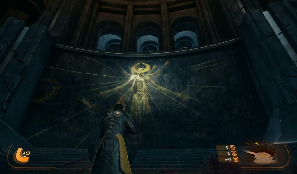 Saros – Biome 1 Shattered Rise: Activate Temple Murals “A Ritual” Defeat Osteomaw Gameplay | PS5 Pro