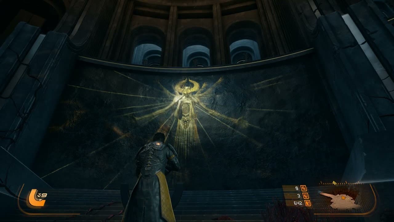 Saros – Biome 1 Shattered Rise: Activate Temple Murals “A Ritual” Defeat Osteomaw Gameplay | PS5 Pro