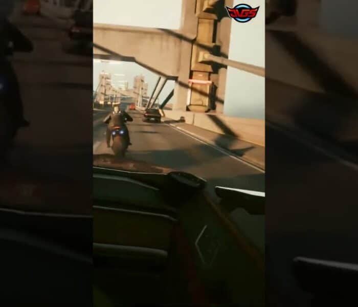 Cyberpunk 2077 Chase: Explosions, Gunfire & Red Eyed Motorcyclists! #shorts