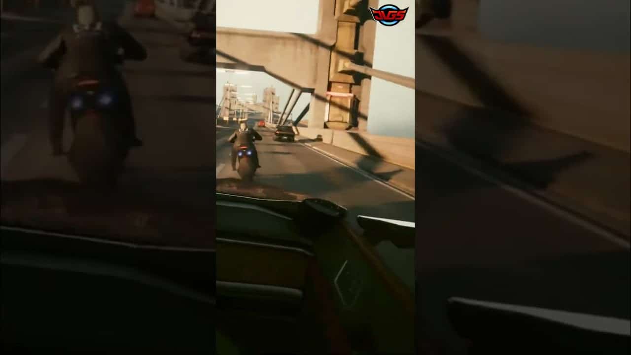 Cyberpunk 2077 Chase: Explosions, Gunfire & Red Eyed Motorcyclists! #shorts