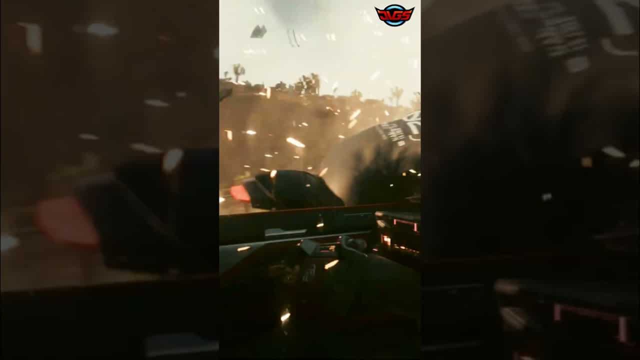 Cyberpunk 2077 – Explosive Car Chase: Survival in a World on Fire! #shorts