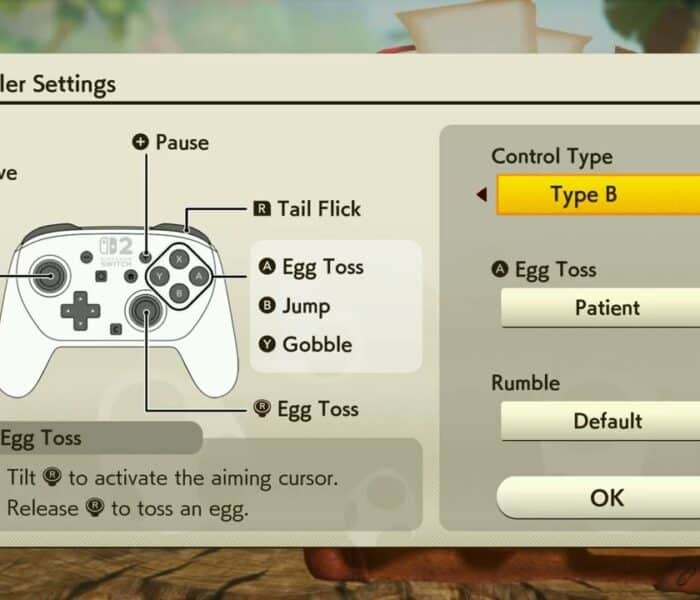 Yoshi and The Mysterious Book – Switch 2 Pro Controller Default Settings