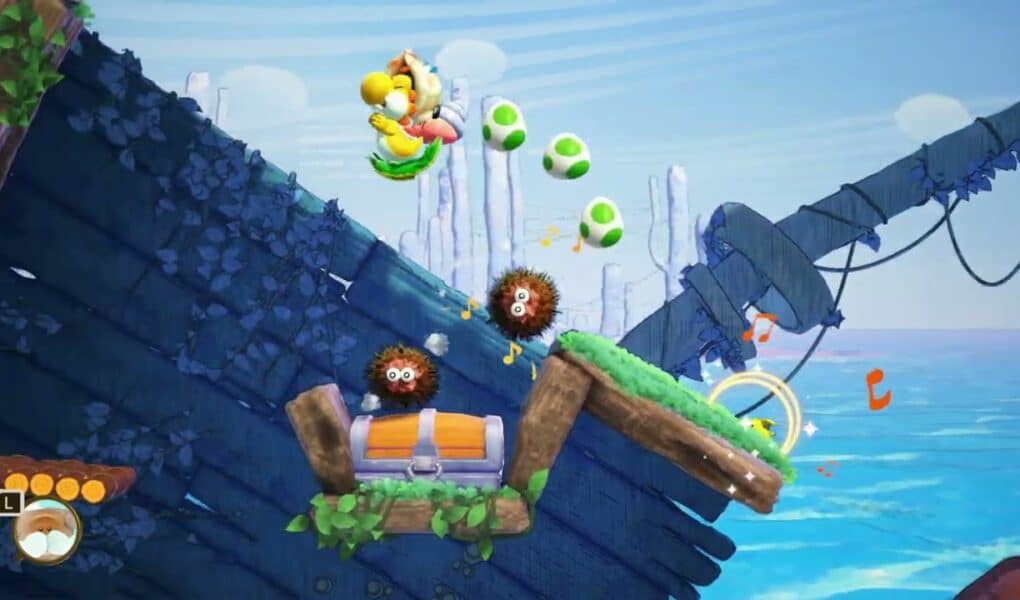 Yoshi and The Mysterious Book – Chapter 3 Seaside: Name Conch Shell Creature Weewhoo Gameplay