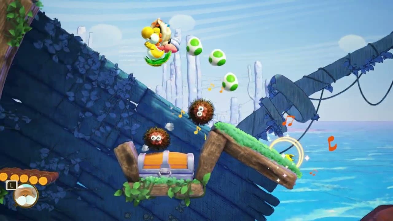 Yoshi and The Mysterious Book – Chapter 3 Seaside: Name Conch Shell Creature Weewhoo Gameplay