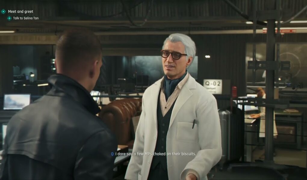 007 First Light – The Needle’s Eye: James Bond Visits Q Lab: Meets Q, Chooses Watch (Q Lens Mode)