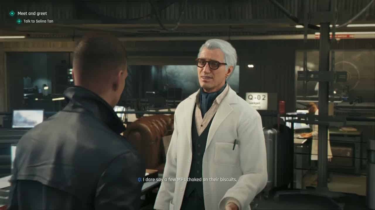 007 First Light – The Needle’s Eye: James Bond Visits Q Lab: Meets Q, Chooses Watch (Q Lens Mode)