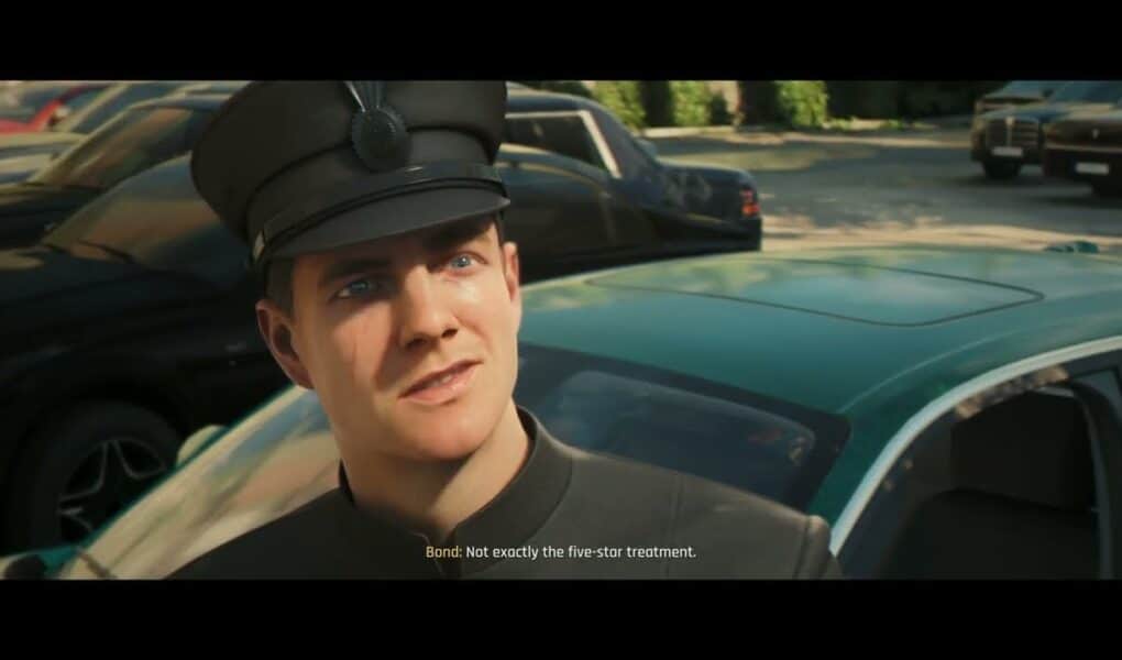 007 First Light – En Route: Park The Car: Bond Waits in Car Park | Sees Blond Bellhop Man Cutscene