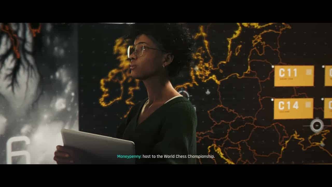 007 First Light – A Night Out: Operations: Moneypenny “Grand Carpathian Hotel” Briefing Cutscene