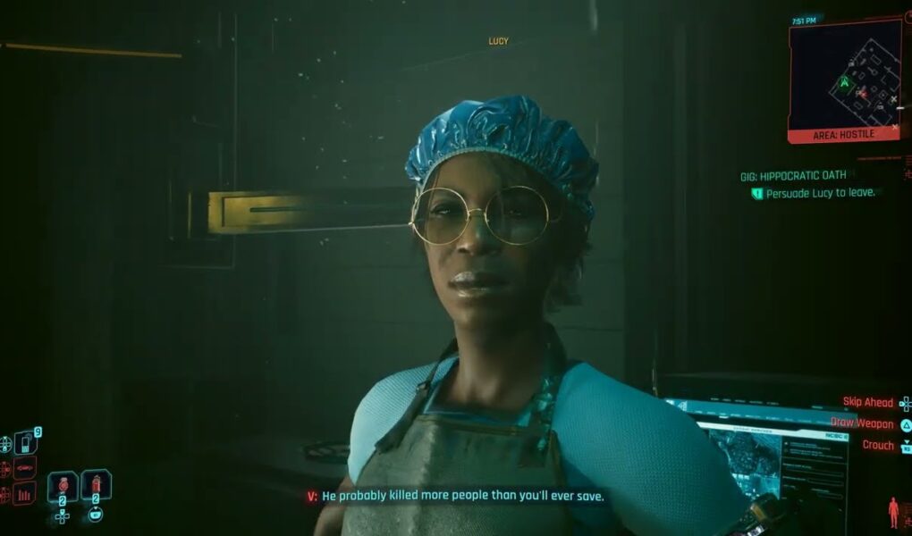 Cyberpunk 2077 – Gig: Hippocratic Oath: Find and Persuade Lucy To Leave Gameplay | PS5 Pro