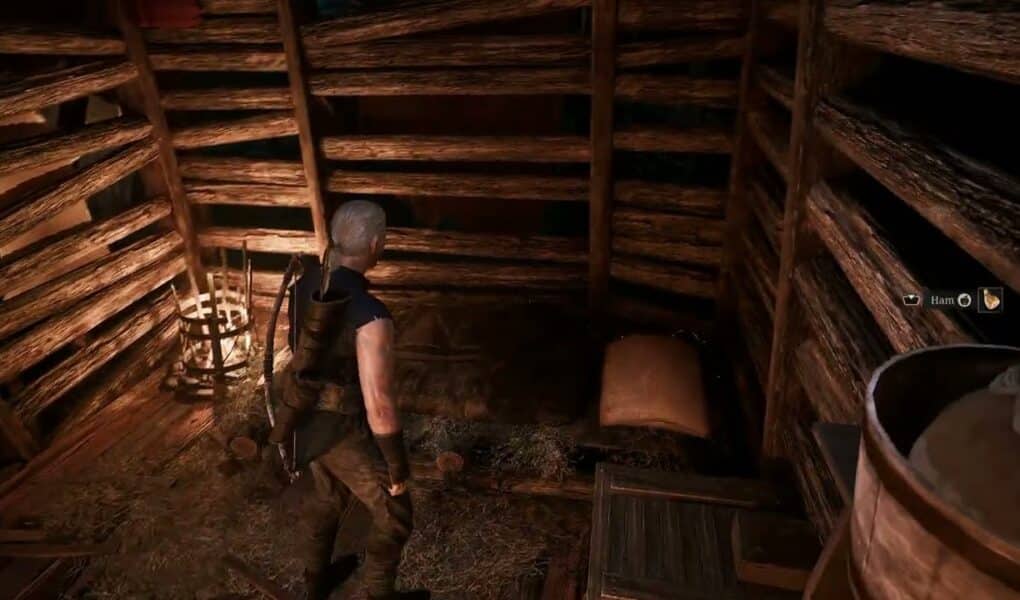 Gothic Remake – Chapter 1 Old Camp: Free Bed (Past Time/Sleep) Supply Chest (Ham) Near Guy’s Hut
