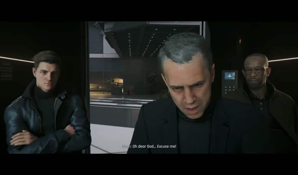 007 First Light – Knightfall: Talk with Roger Finch On Elevator “Oh My Something You Eat?” Cutscene
