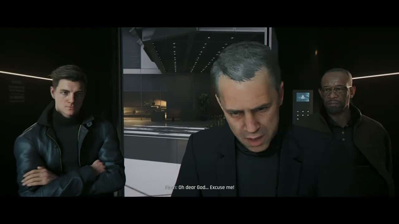 007 First Light – Knightfall: Talk with Roger Finch On Elevator “Oh My Something You Eat?” Cutscene