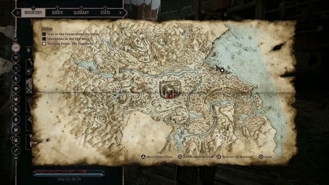Gothic Remake – Chapter 3 The Water Mages Plan: Map with Marked Lighthouse