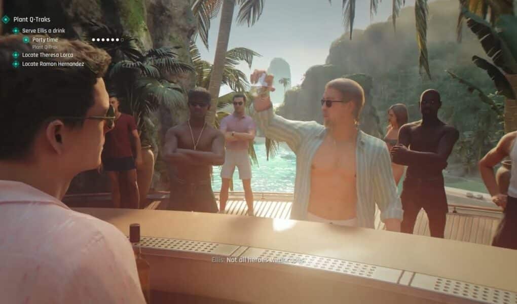 007 First Light – Time To Die: Party Time: Serve Ellis White a Drink: Find Bar Keys | Plant Q Track