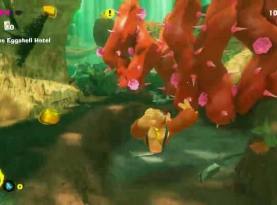 Donkey Kong Bananza – Forest Layer SL600: Talk with NPCs Reach Back Leap Point | Masticatoids