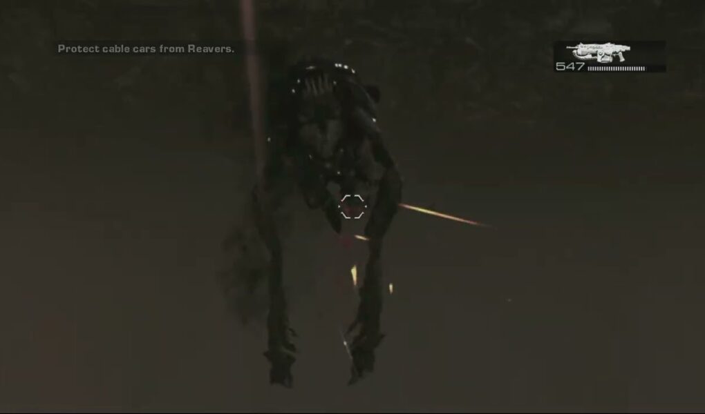 Gears of War 2 – Act 4: Defend The Cable Car Against The Locust Reavers Attack Gameplay Sequence