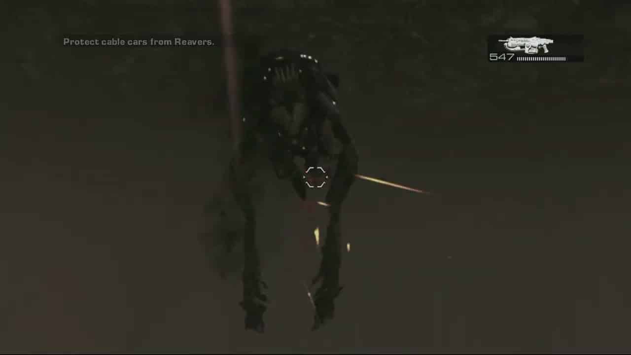 Gears of War 2 – Act 4: Defend The Cable Car Against The Locust Reavers Attack Gameplay Sequence