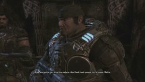 Gears of War 2 – Act 4: Marcus “Welcome Back To Delta” Cole Train and Baird Reunite Cutscene