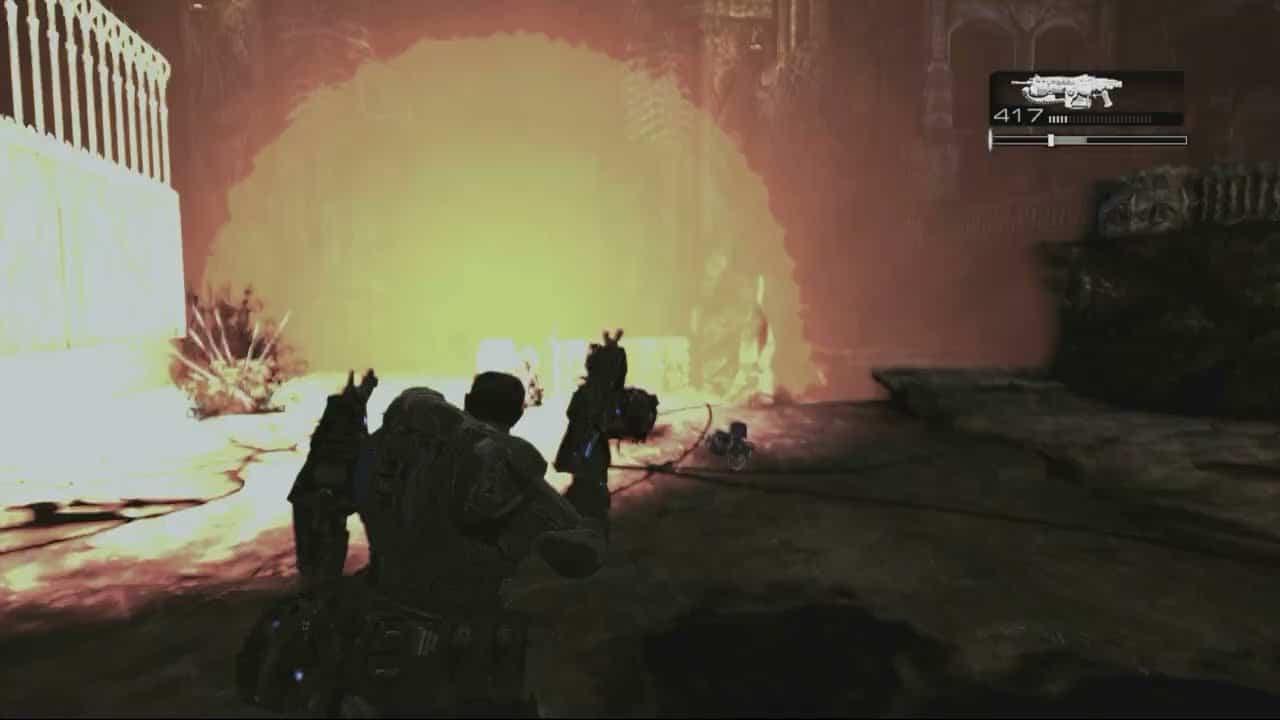 Gears of War 2 – Act 4: Defend Jack at The Beacon Site | Grindlifts Arrive Sequence | Slay Reavers
