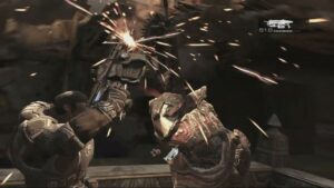 Gears of War 2 – Act 5: Make It To The Bottom of The Sink Hole Action Set piece Gameplay Sequence