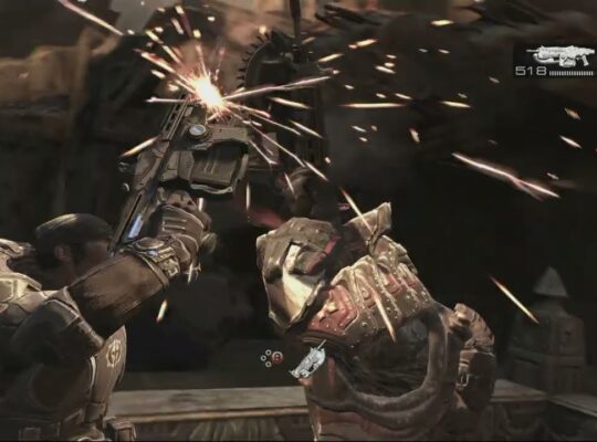 Gears of War 2 – Act 5: Make It To The Bottom of The Sink Hole Action Set piece Gameplay Sequence