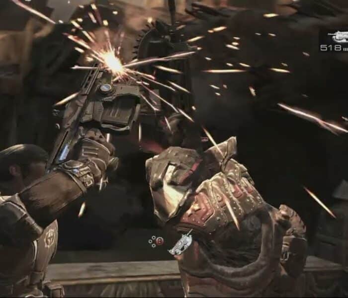 Gears of War 2 – Act 5: Make It To The Bottom of The Sink Hole Action Set piece Gameplay Sequence
