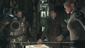 Gears of War 2 – Act 5: Delta Squad Meets with Anya Stroud and Richard Prescott Cutscene