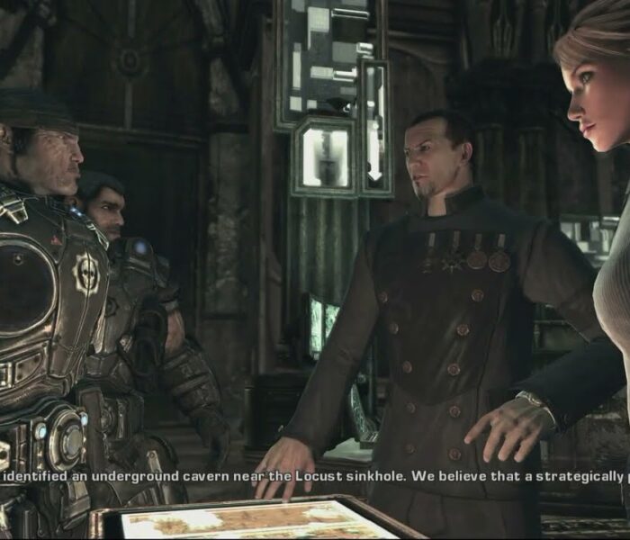 Gears of War 2 – Act 5: Delta Squad Meets with Anya Stroud and Richard Prescott Cutscene