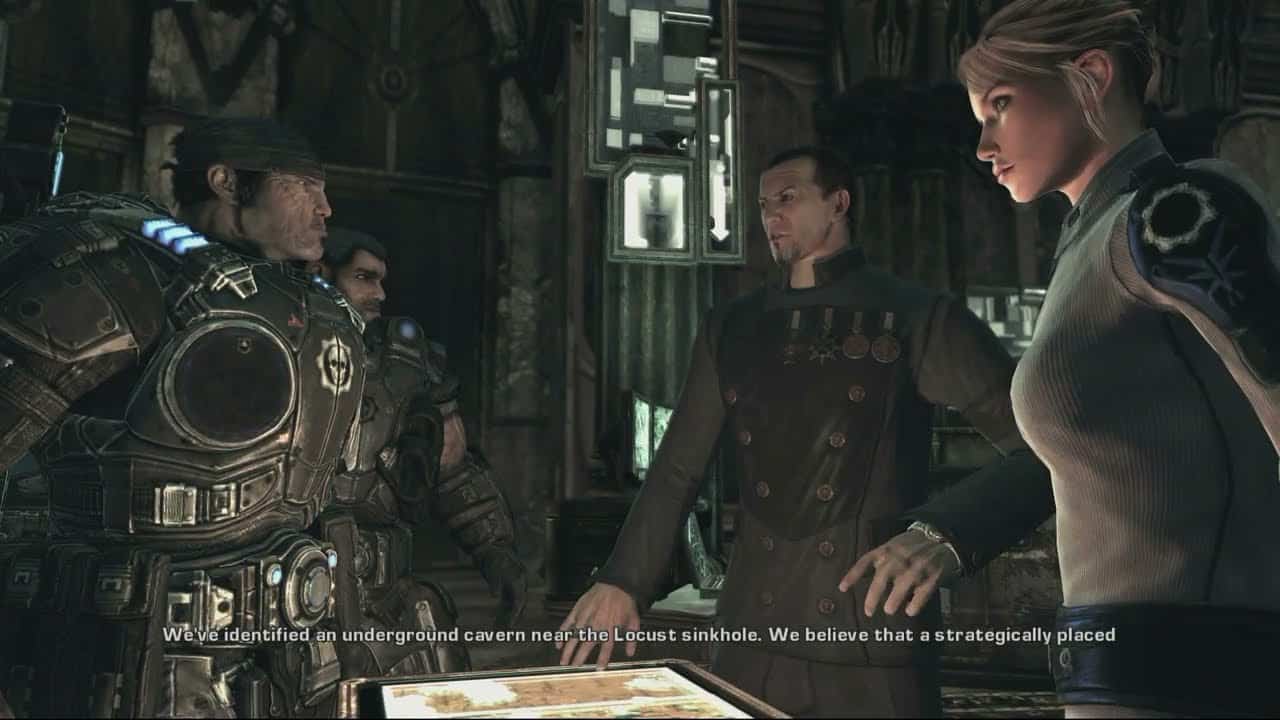 Gears of War 2 – Act 5: Delta Squad Meets with Anya Stroud and Richard Prescott Cutscene