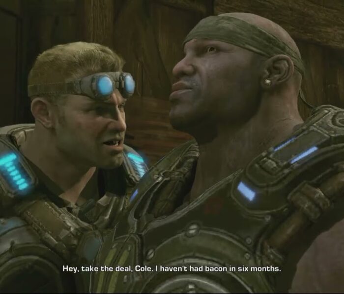 Gears of War 3 – Act 1 Search For Survivors: Stranded Tries To Make Deal For Sam with Bacon Cutscene