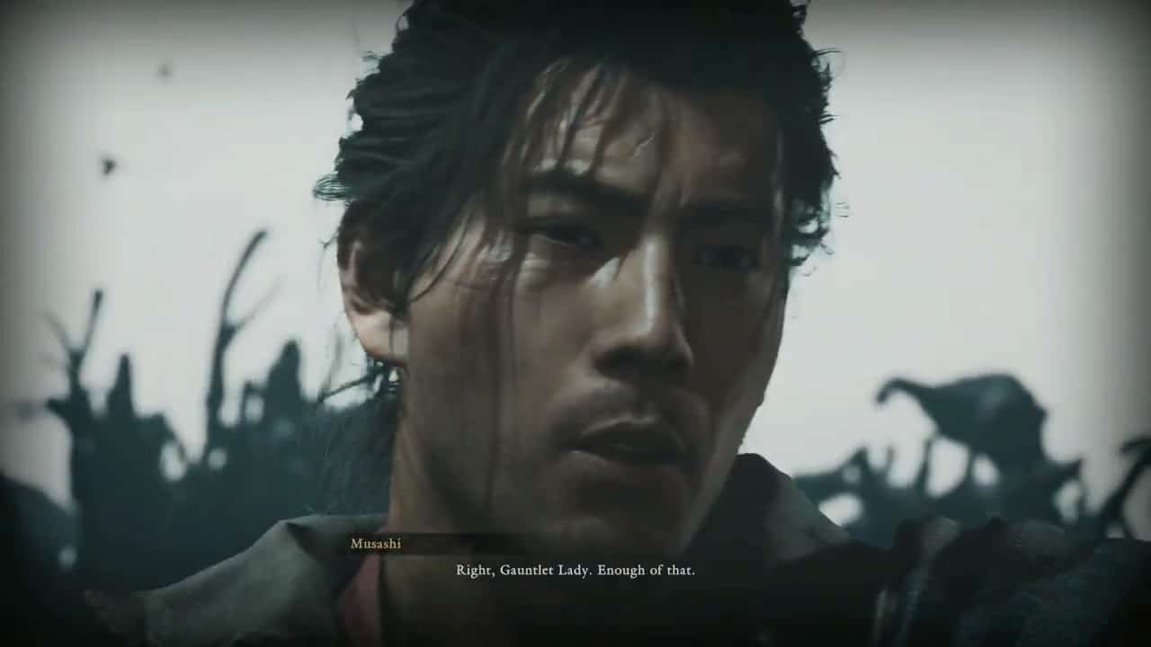 Onimusha: Way of The Warrior DEMO – Miyamoto Musashi Drak Mass Absorbed “Gauntlet Lady” Cutscene