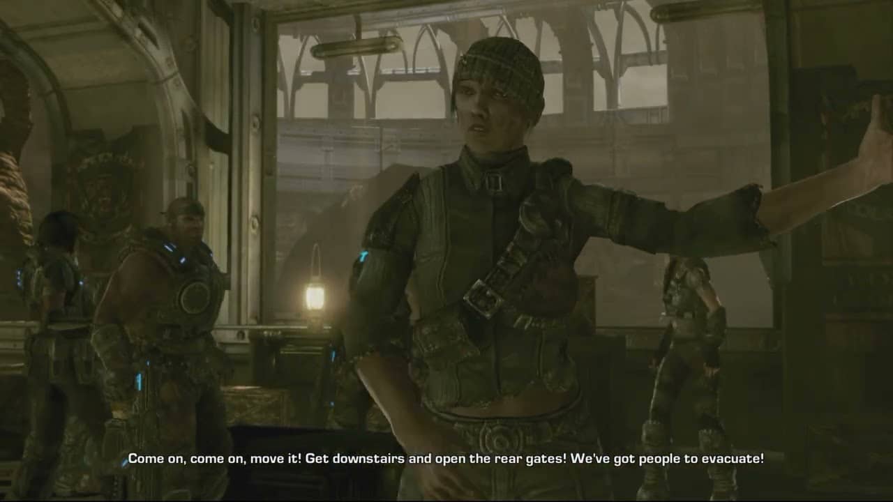 Gears of War 3 – Act 1 Chapter 5 MVP: Talk To The Leader of The Hanover Stranded Cutscene
