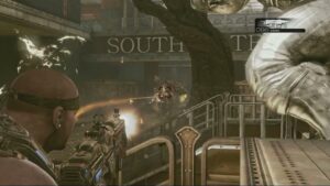 Gears of War 3 – Act 1 Chapter 5 MVP: Choose Upper Level | Clear The Stadium Concourse Gameplay