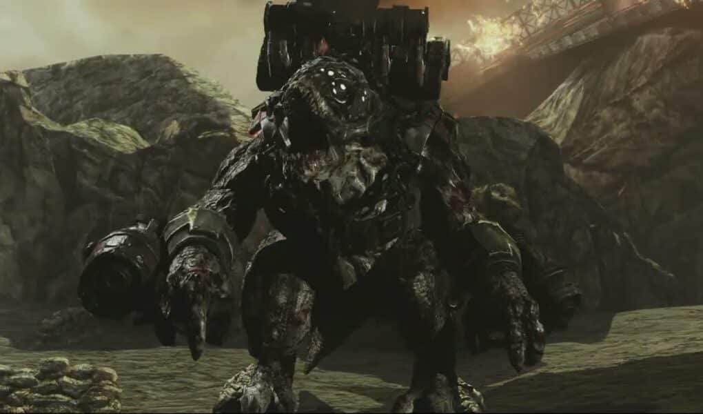 Gears of War 3 – Act 2: Defend Against Attacking Locust Destroy The Savage Brumak Gameplay