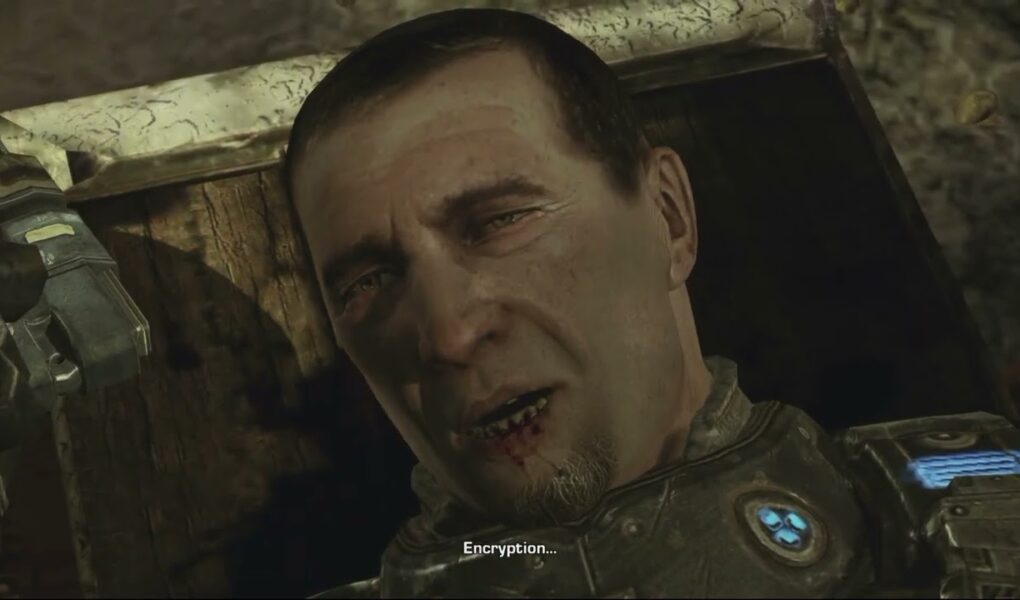 Gears of War 3 – Act 2: Marcus Fenix Talks with Chairman Richard Prescott Before He Dies Cutscene
